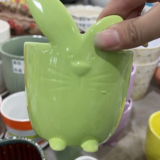 多肉绿植陶瓷花盆9.9包邮，有孔