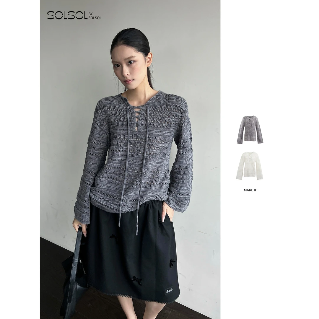 MAKE IF 设计师品牌 25秋冬新品 镂空绑带套头衫 SOLSOL买手店
