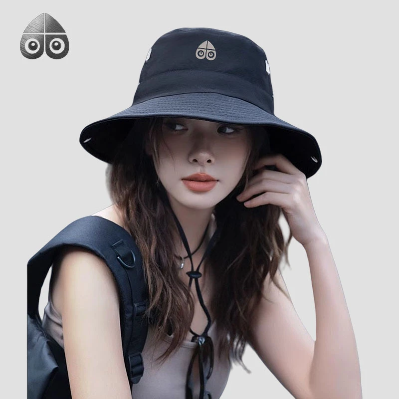 MOOSE KINGSHIP剪刀远征夏季薄款渔夫帽遮脸大帽檐显脸小防晒盆帽