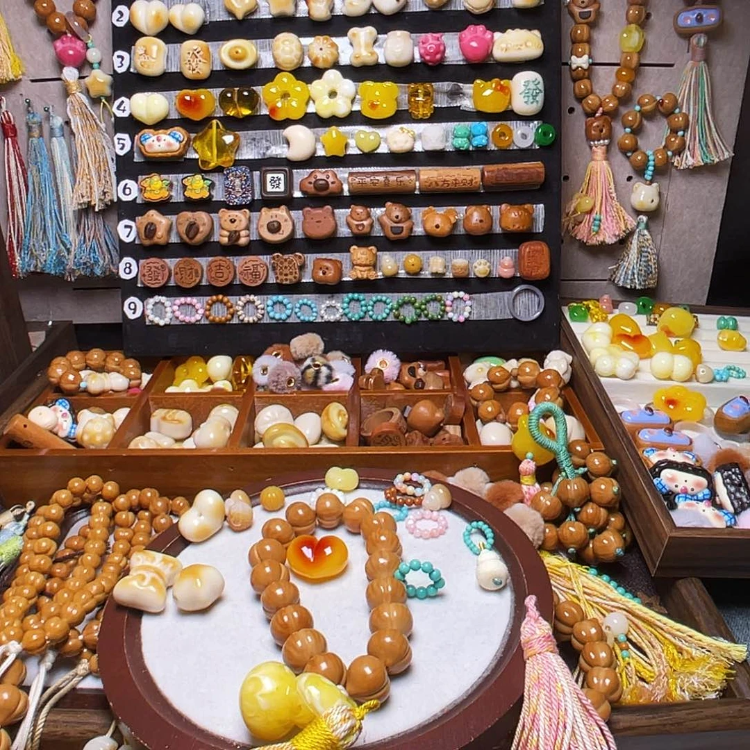 手串猴头核桃_*腮红爱心 绿卡 葫芦 黄流苏