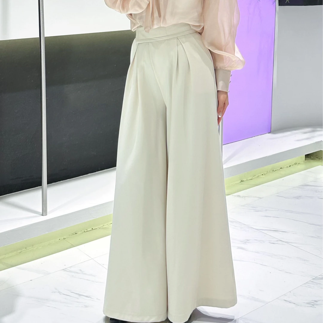 【YI家服饰】休闲裤显高针织阔腿裤阔腿裤百搭设计感高腰长裤777