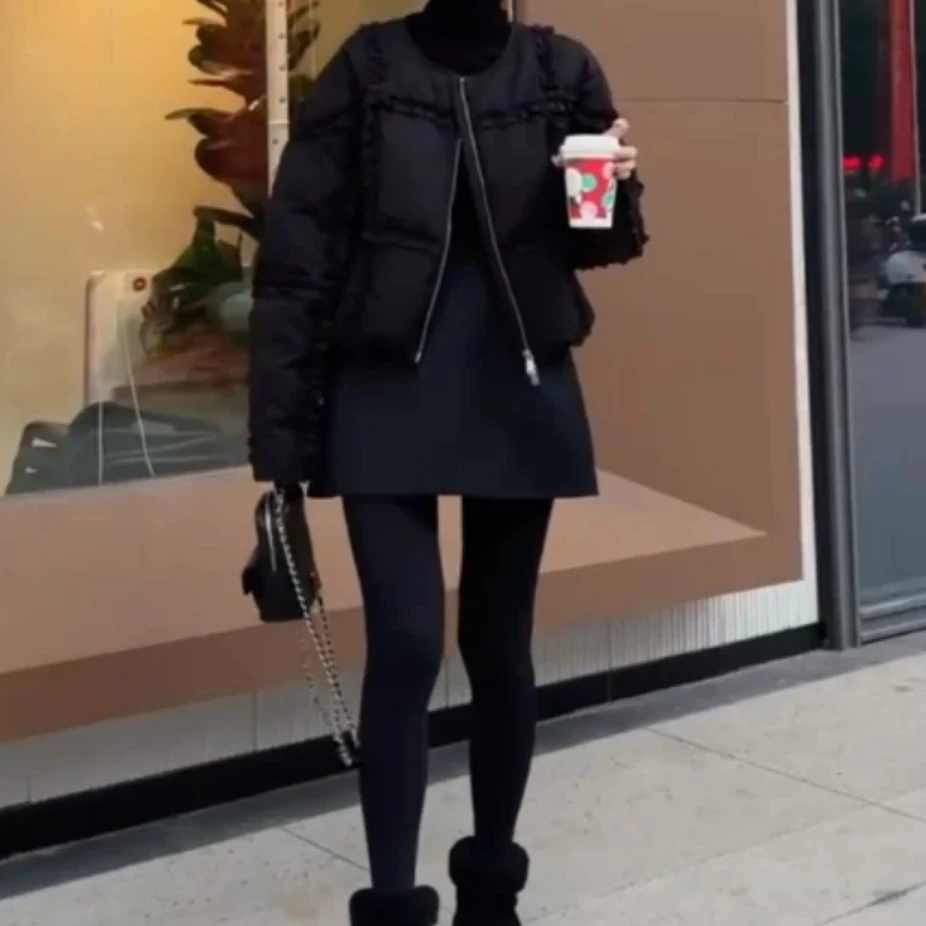 时尚百搭休闲潮流精品女装女款短款黑色00279