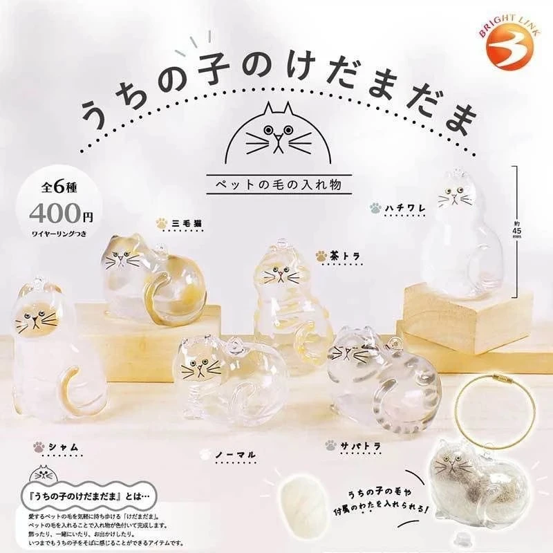 透明猫毛收纳胶囊挂件猫咪毛发存放扭蛋包钥匙扣挂件收藏包挂件