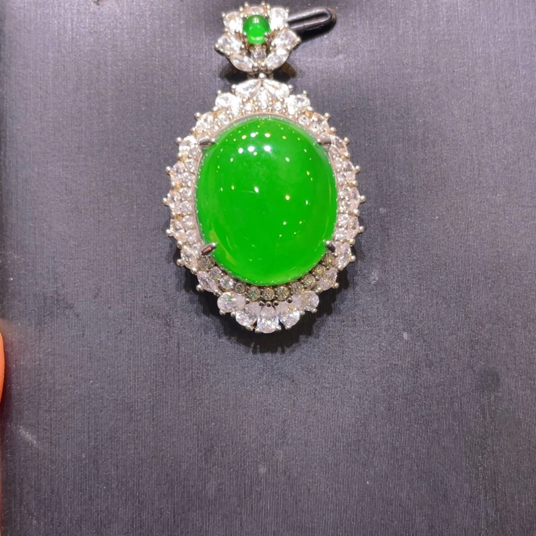 翡翠银S925镶嵌颈饰