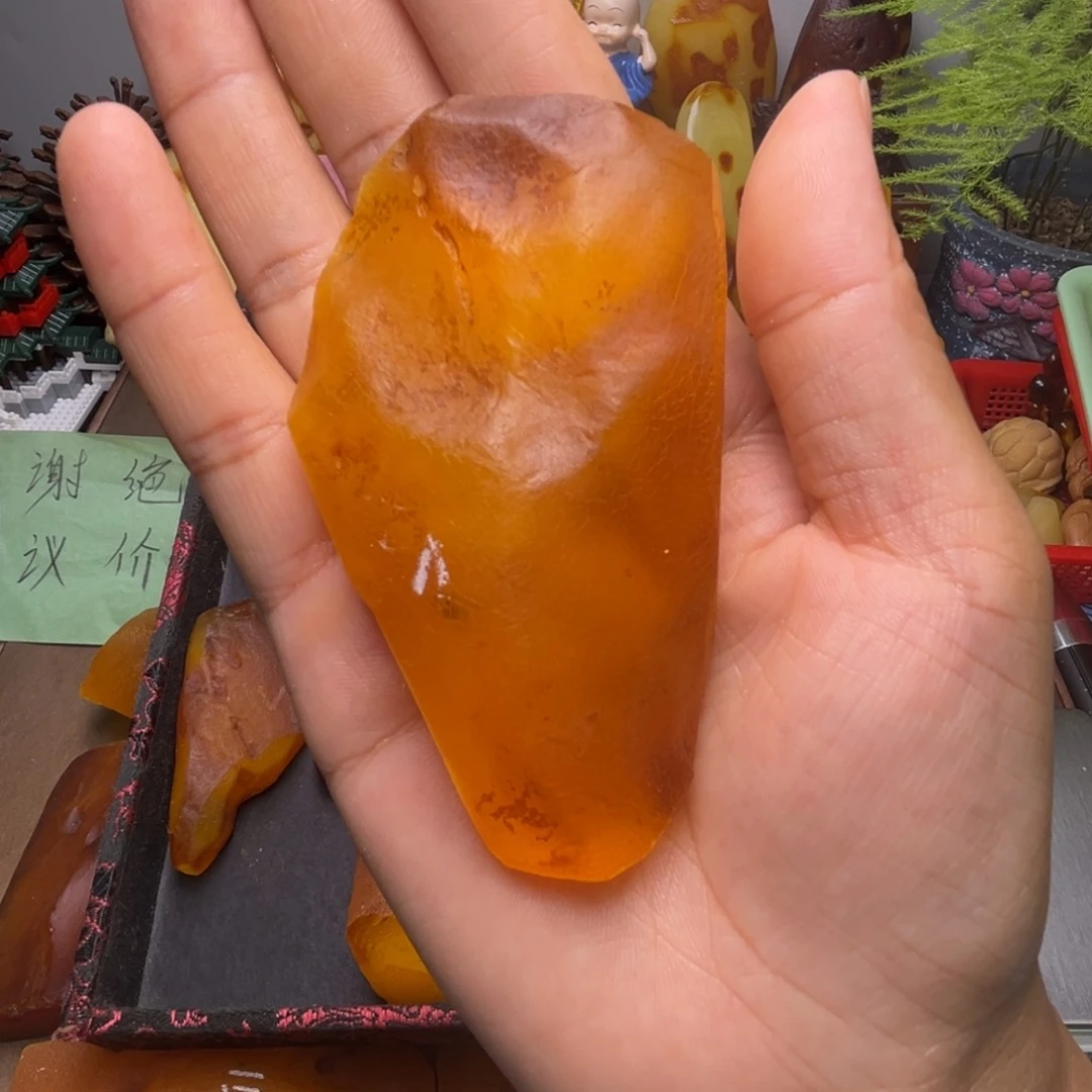 定制琥珀未镶嵌琥珀蜜蜡原石定制有瑕