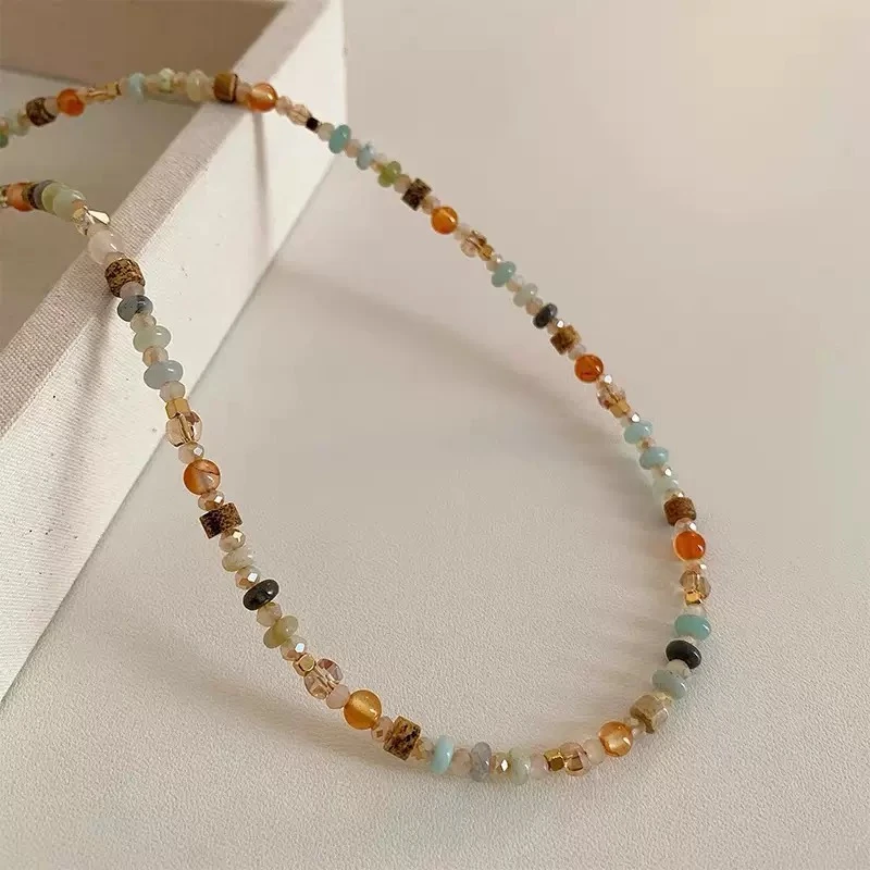 钛钢项链 【希甜】手工气质复古编织彩色ins糖果色设计感简约小众