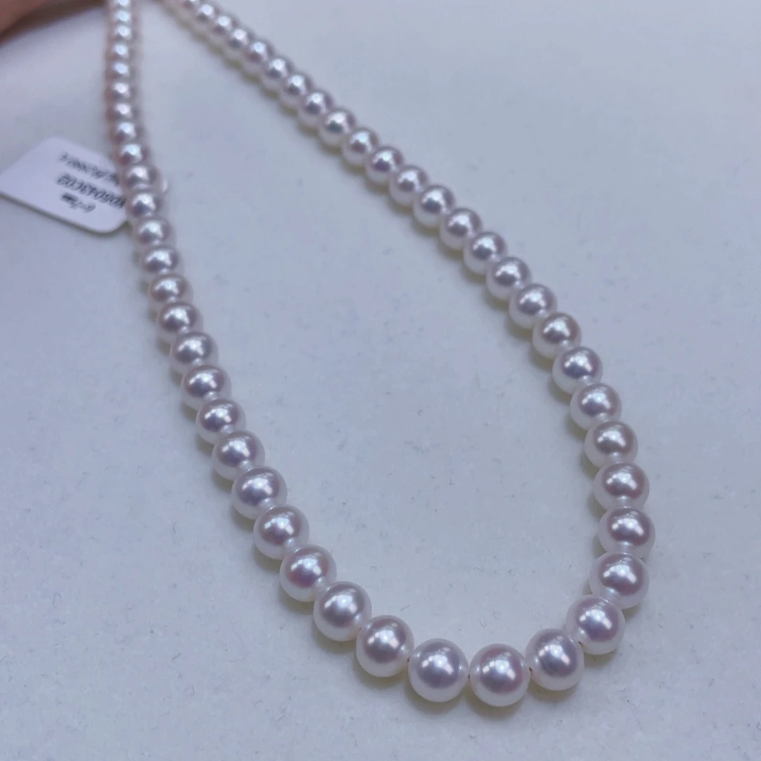 淡水珍珠银S925镶嵌颈饰6/6.5毕业天女光嘎嘎亮