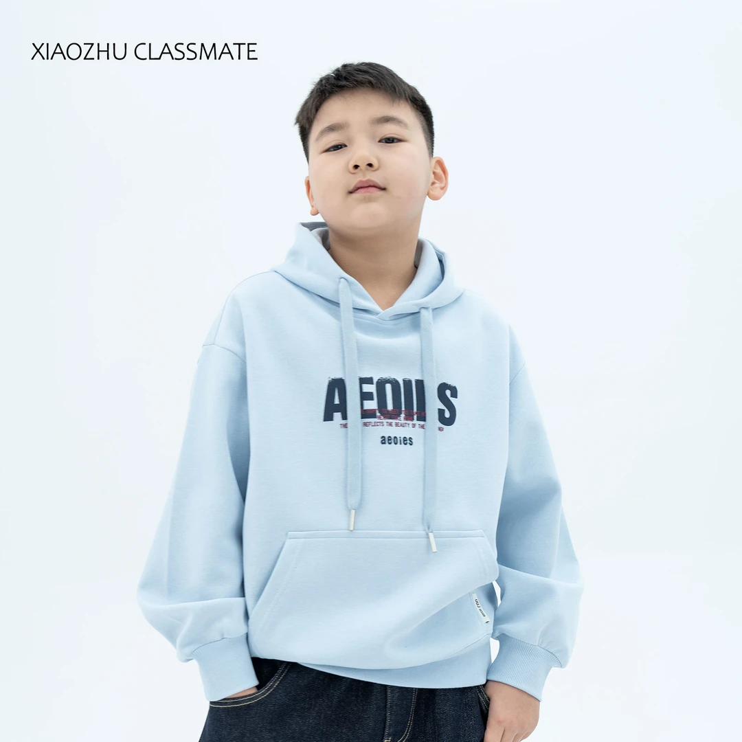 胖男童儿童卫衣宽松青少年大码加肥连帽上衣长袖春秋新款 54116