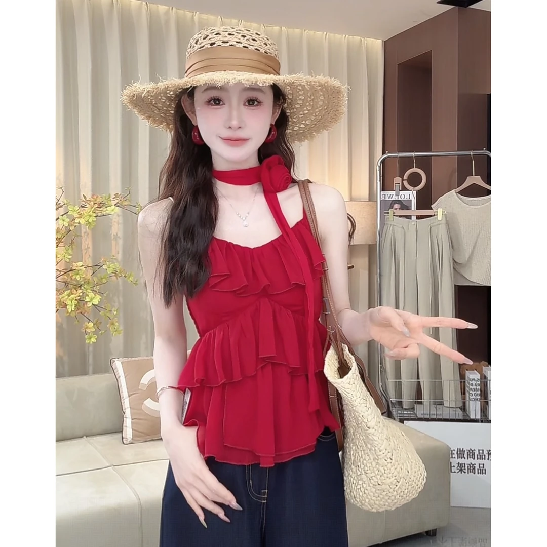 西恩定制●【热恋岛屿】夏季时尚气质通勤减龄设计感吊带JJC5DD2384