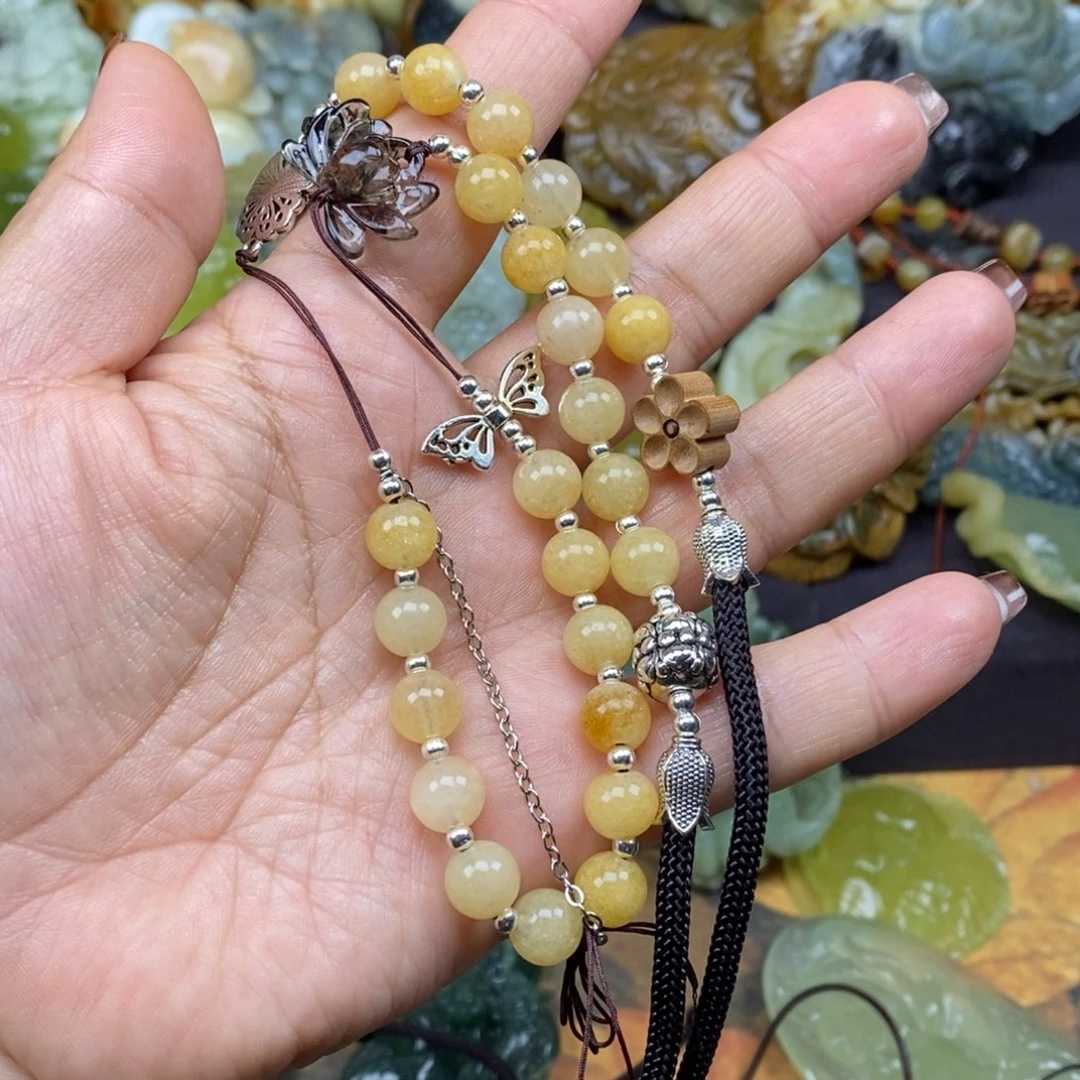 蛇纹石玉颈饰未镶嵌小*鱼