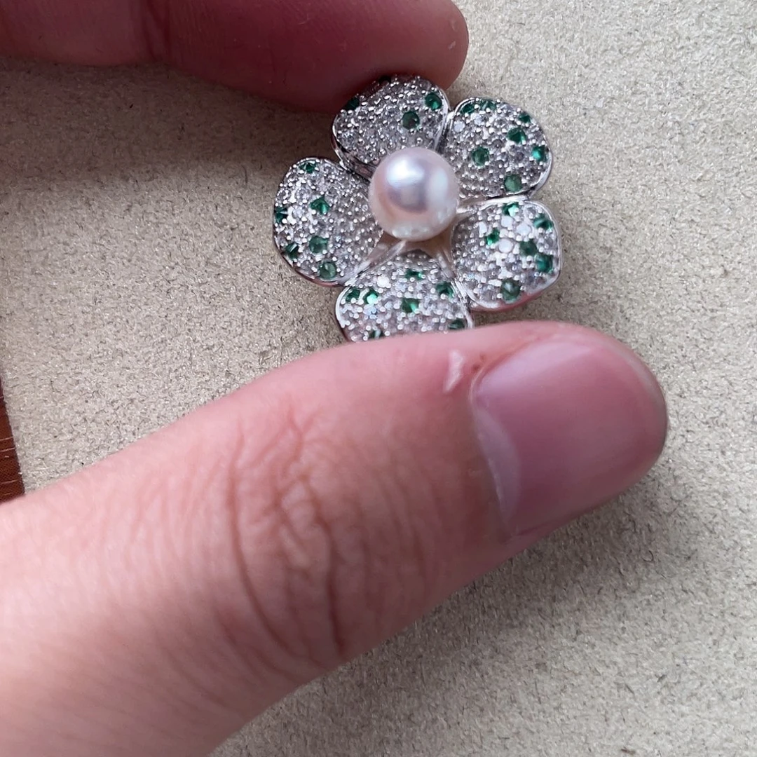 海水珍珠吊坠(不含链)银S925镶嵌