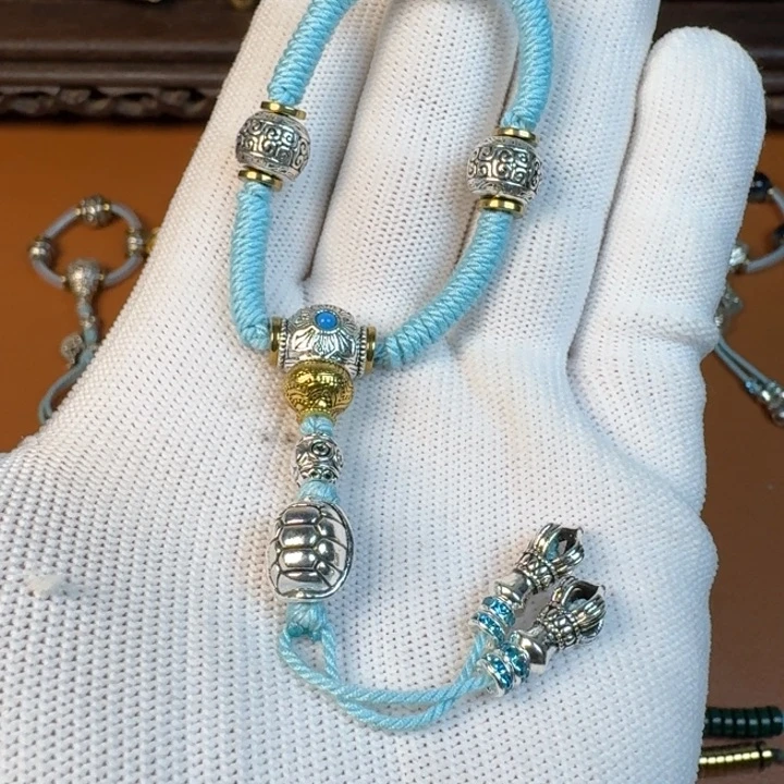 合成碳硅石铜合金文玩配饰小三通套