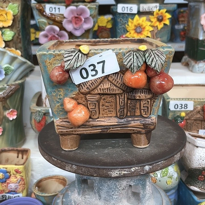 紫砂花盆粗陶材质多肉花盆