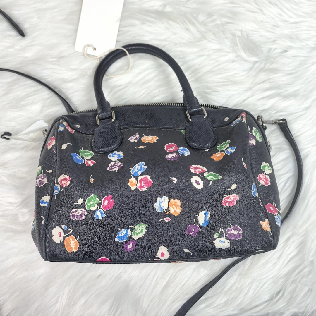 95新 COACH/蔻驰 黑色拼花波士顿单肩包
