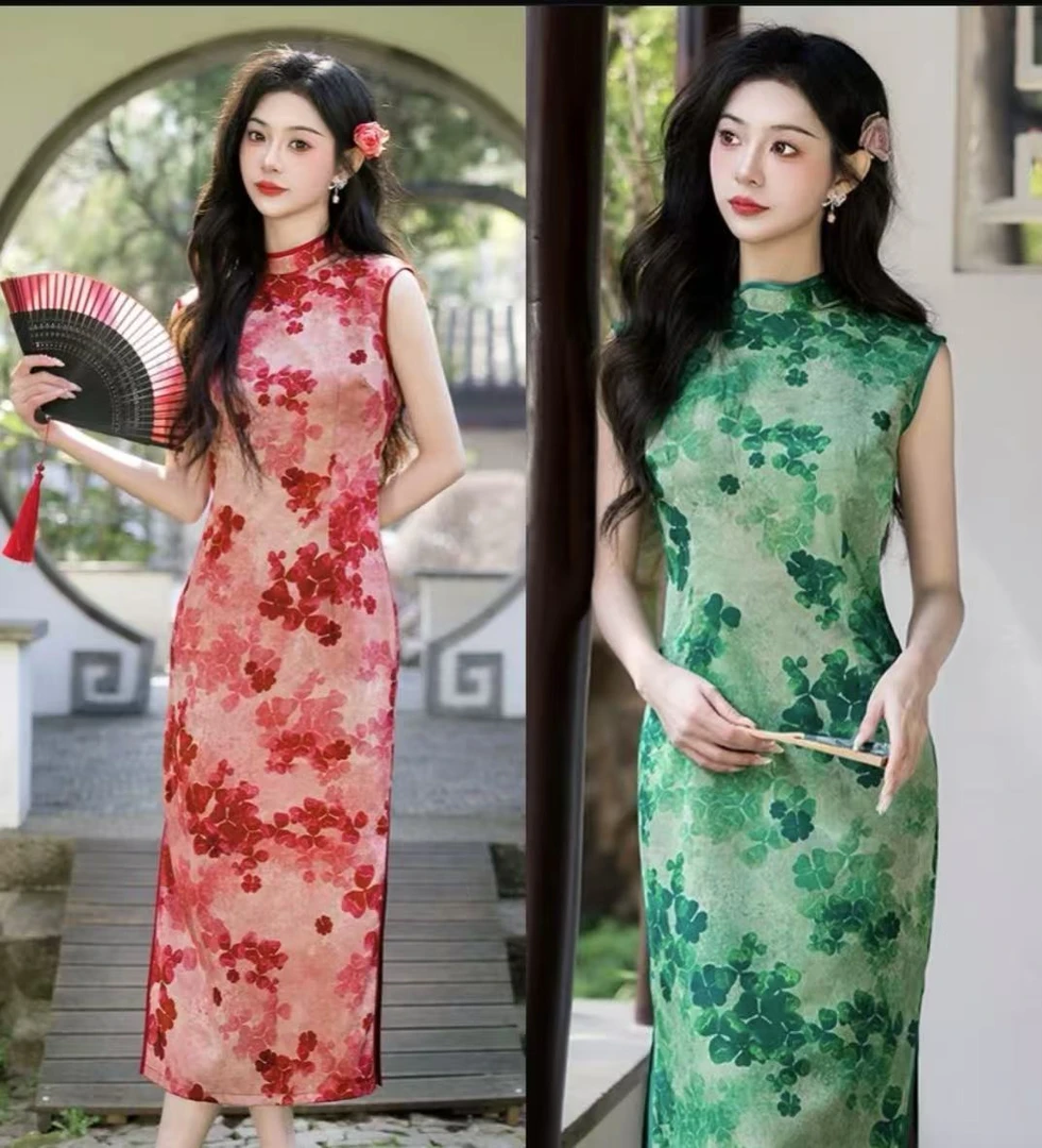 西无袖清冷感旗袍2025夏季新款新中式高端气质改良年轻款连衣裙