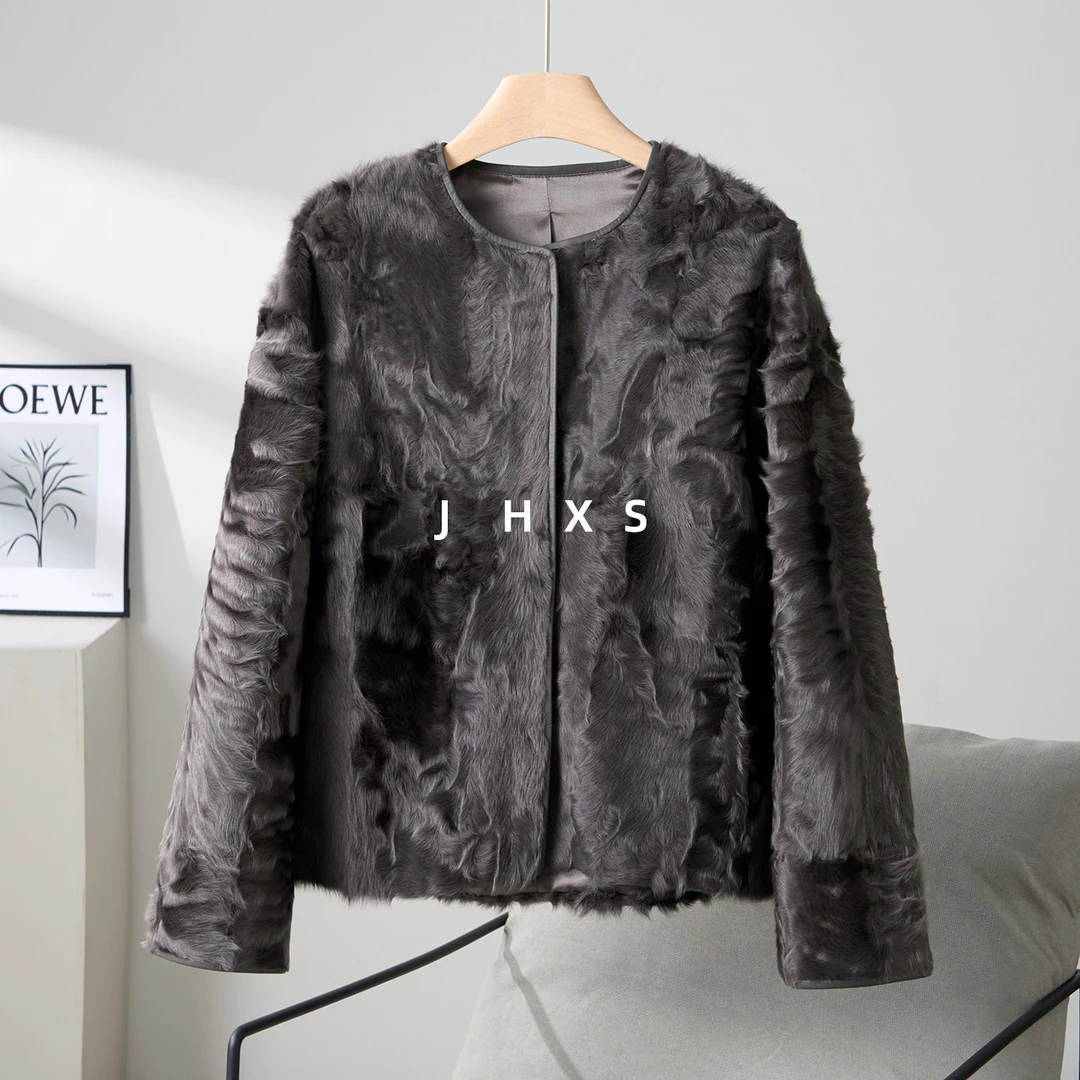 软宝石 高端胎羊 小湖羊真皮毛一体女短款气质风年轻款皮草外套