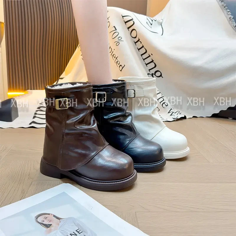 2025复古内增高切尔西马丁靴女英伦厚底高跟小个子短靴XBH130