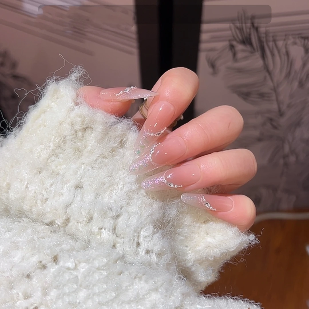 【仙女泪】纯手工可拆卸穿戴甲10片高级气质显白美甲