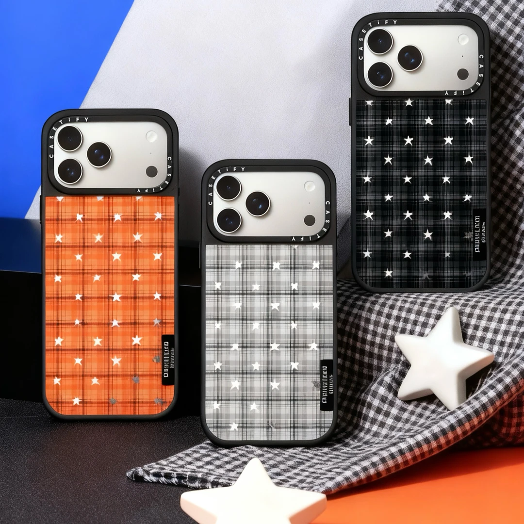 【镜面磁吸格子满天星】秋冬磨砂女生专用适用于苹果17手机壳保护套