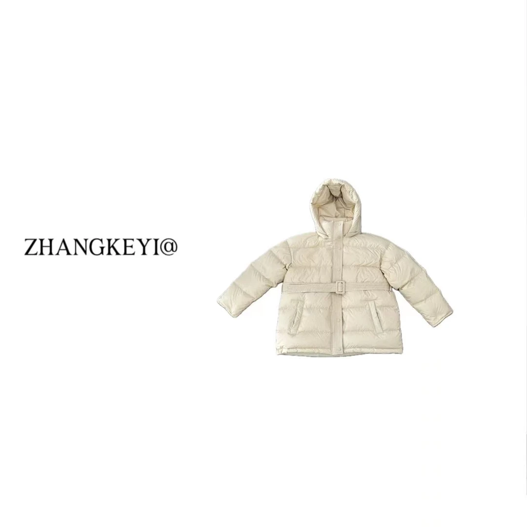 【张可以】东大门连帽腰带羽绒服