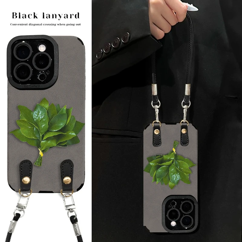 柚子叶适用苹果vivo华为oppo小米iPhone17翻毛皮防摔手机壳女款潮