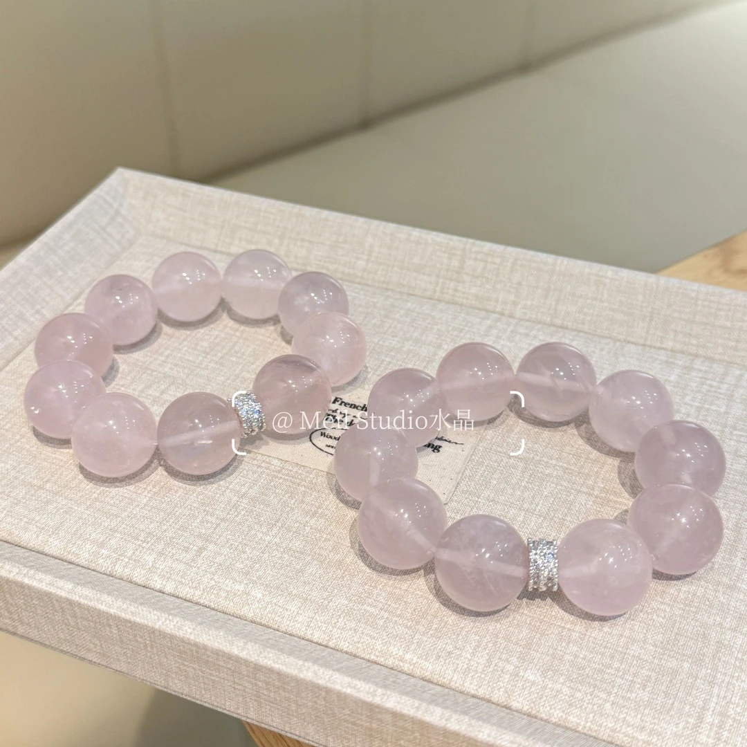 「拍两单69*2」 4503 粉色大卡17mm+水晶手串多样性发其一