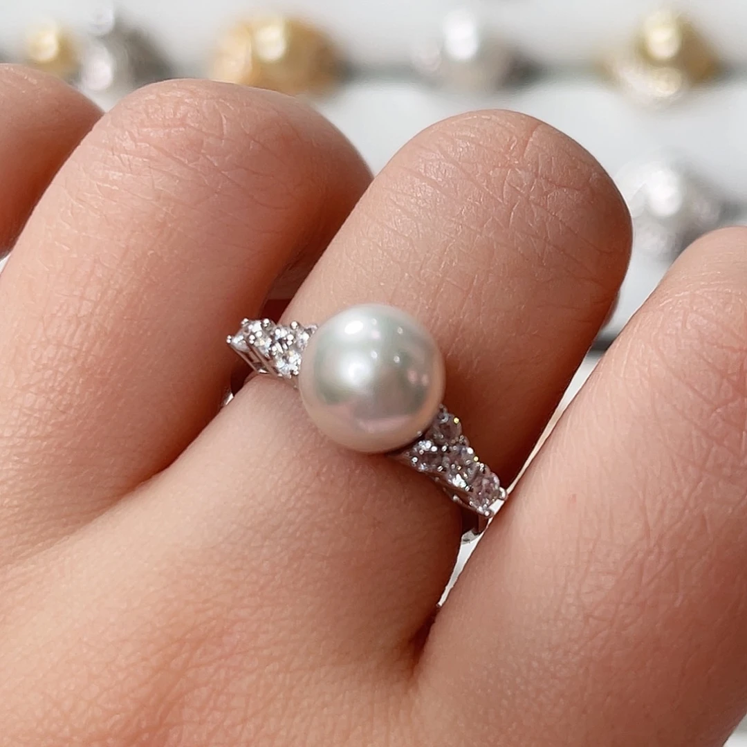 淡水珍珠戒指银S925镶嵌