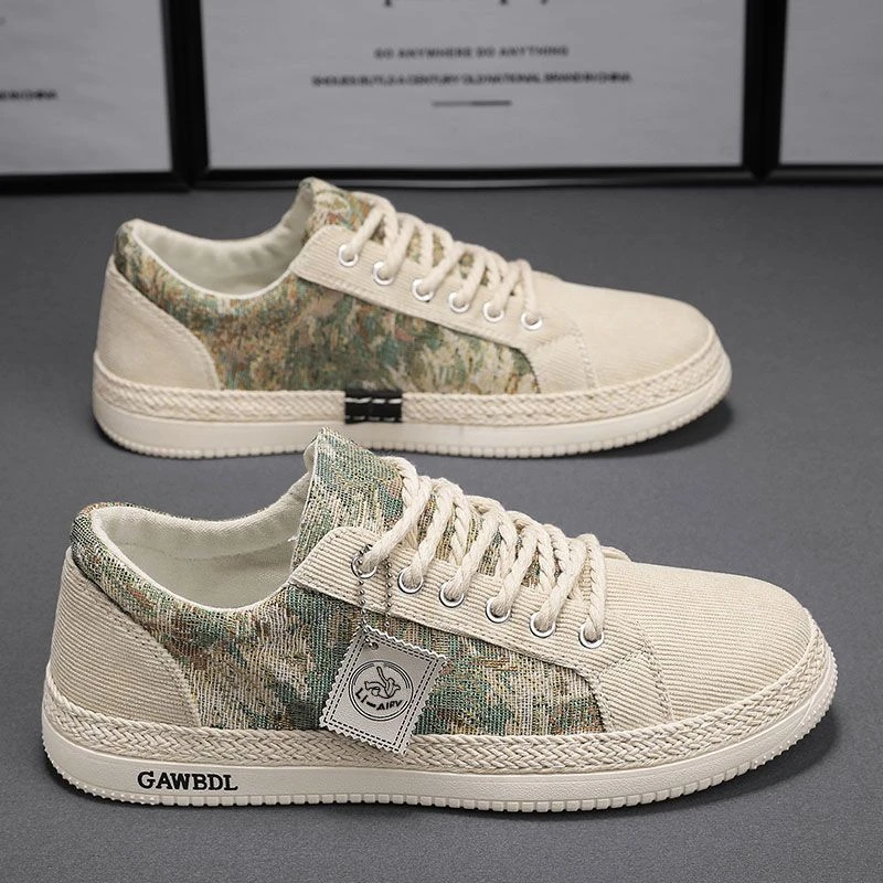 如男鞋2025新款秋季透气防臭板鞋帆布鞋轻便舒适软底低帮B5062