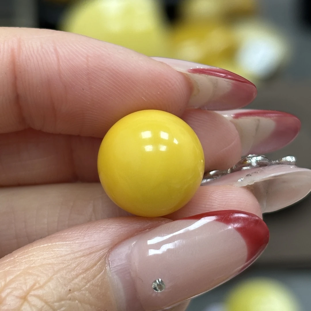 13.7mm 小妖珠宝天然原矿琥珀蜜蜡