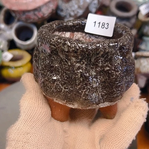 磨***羊粗陶花盆手工花盆