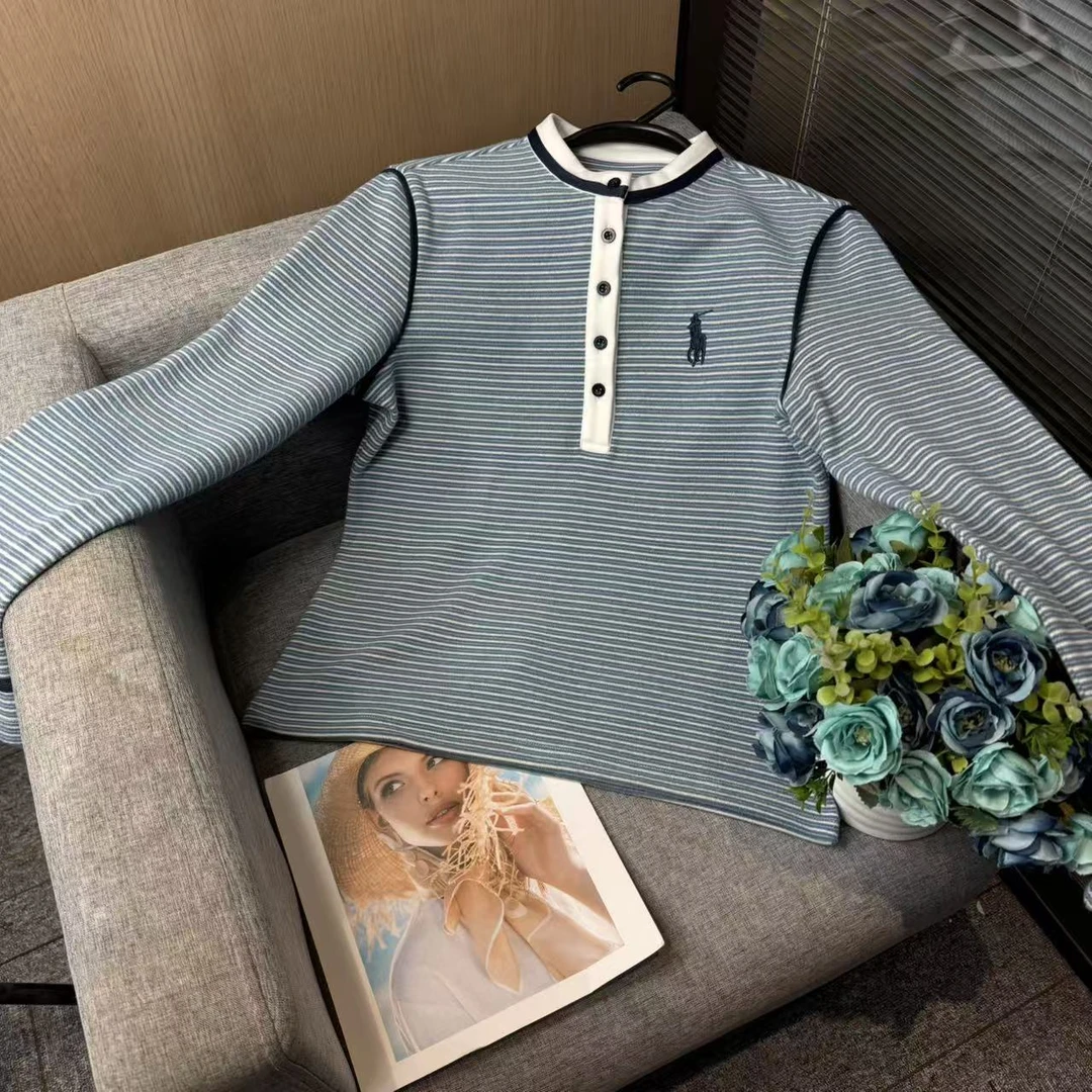 早秋新款时尚舒适轻柔螺纹拼色女款长袖-G50688