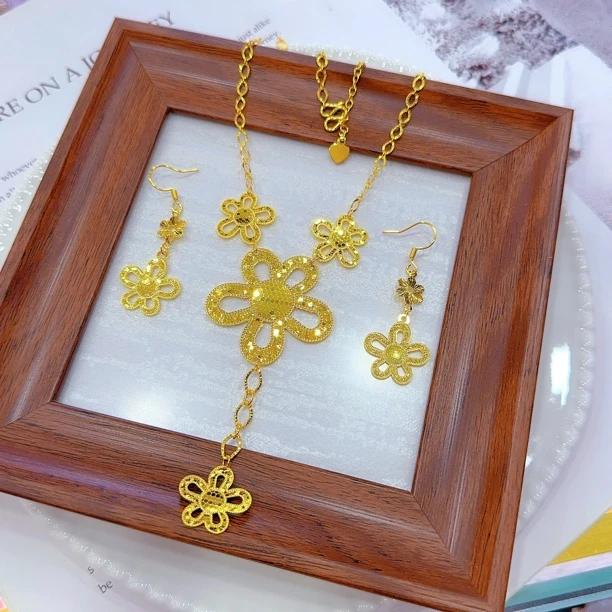 钛钢亚克力项链 爱纳扎尔0529022不易掉色时尚百搭新款手工两件套