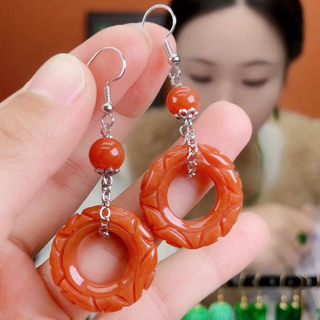 翡翠未镶嵌耳饰饰品