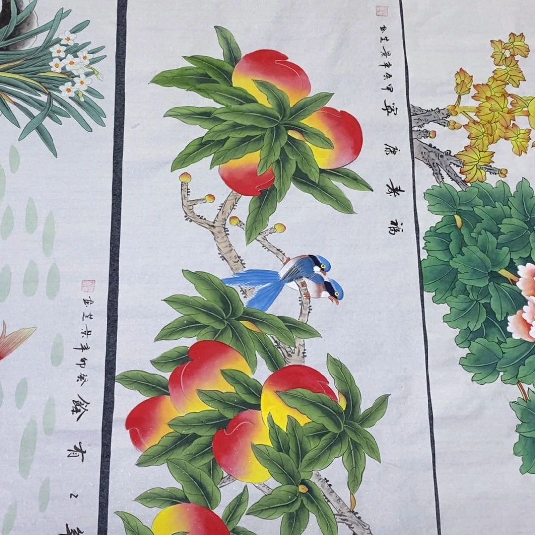 国画尺寸100✖️50三尺手绘工笔