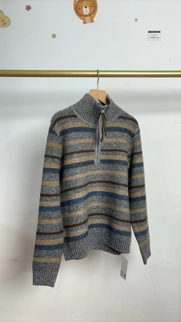 9120-女毛衣立领针织韩版女百搭毛衣轻奢毛衣