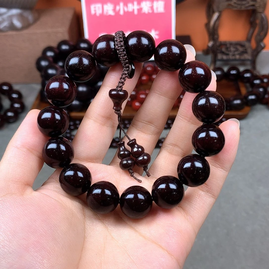 木宝阁小叶紫檀手串，尺寸15mm（现货实拍）