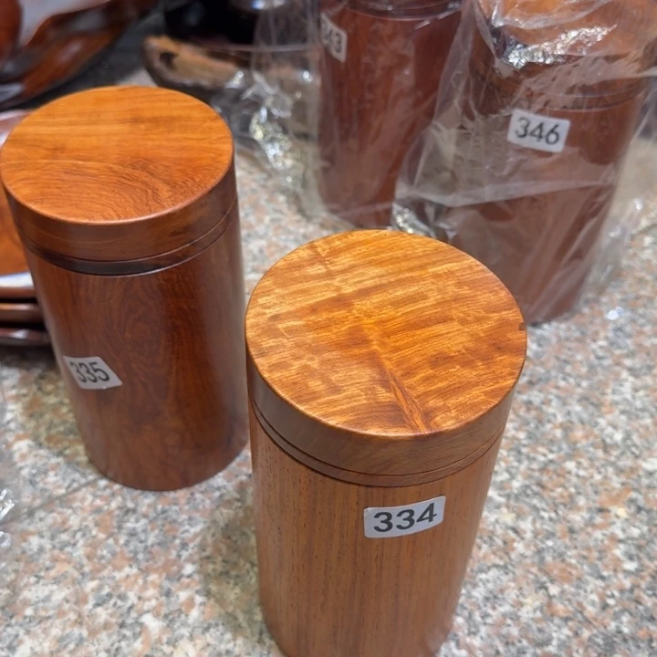 大果紫檀（缅甸花梨）花梨木茶叶罐10-19