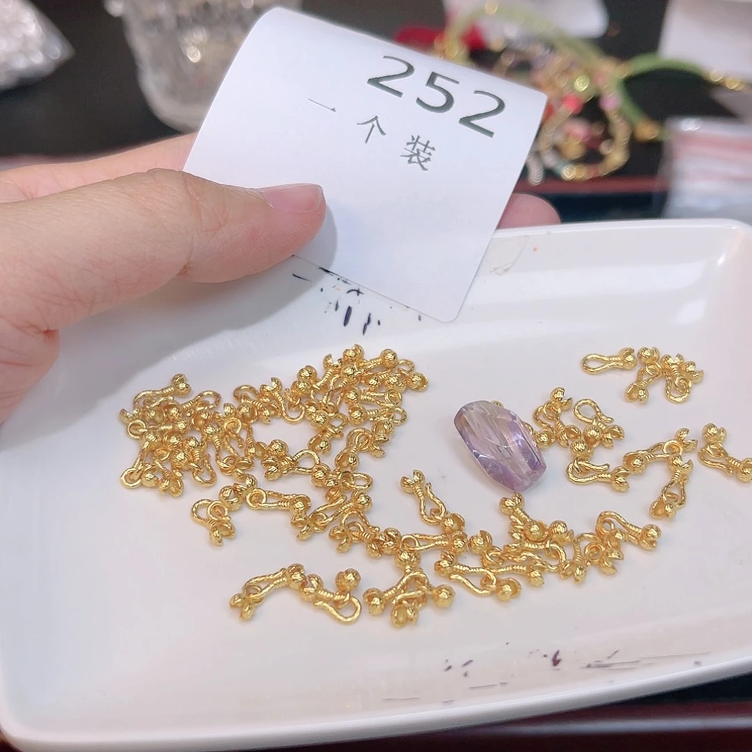 紫晶珠宝半成品银S925镀金镶嵌252