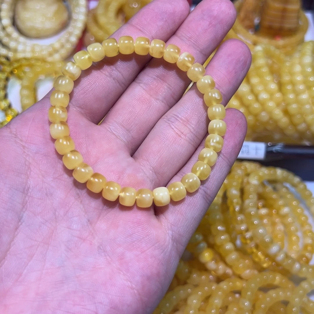 裸石蜜蜡未镶嵌手串 尺7.0mm