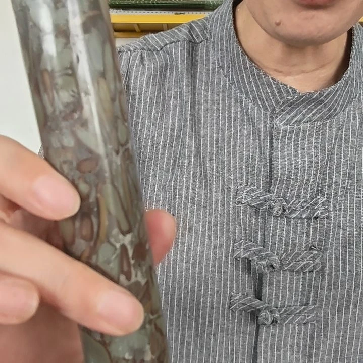 泗水砭石文化馆女娲石擀筋棒手把件