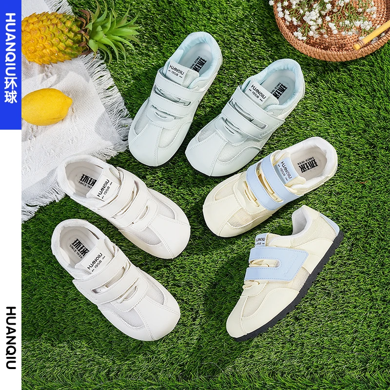 环球2025夏季新款网面透气德训鞋百搭小白鞋休闲运动阿甘鞋女板鞋