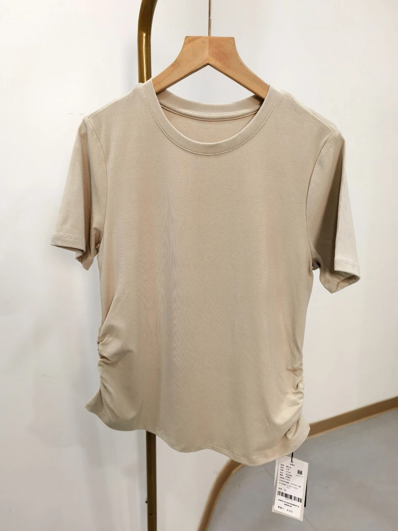 W1651圆领T恤极简风女通勤夏季短袖