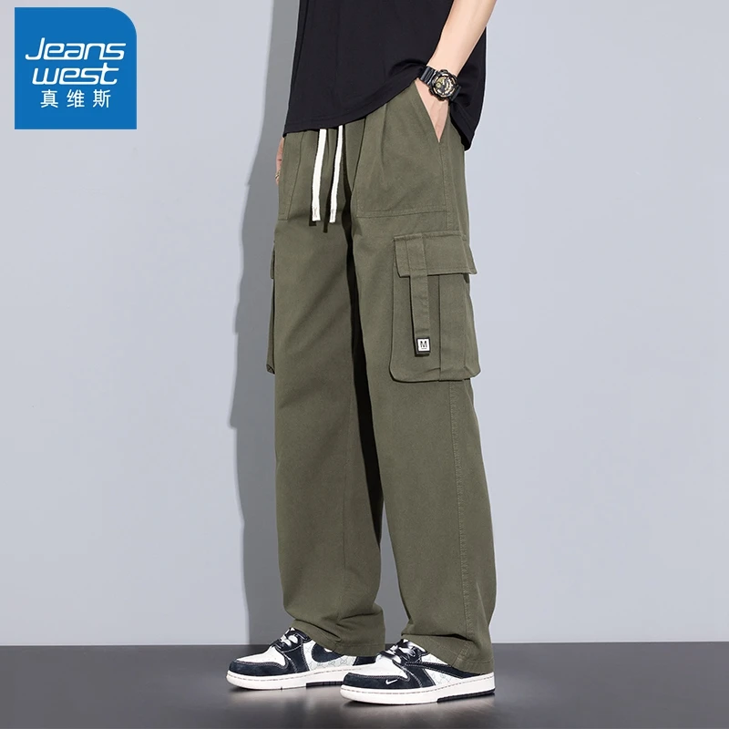真维斯棉感美式阔腿裤男秋冬新款宽松直筒潮牌百搭休闲裤男生冬季