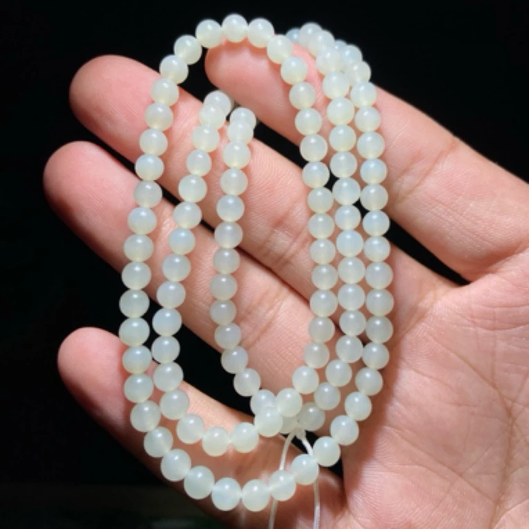 天然新疆和田玉 白玉 油脂无暇 油润 卡5项链百搭长链白色