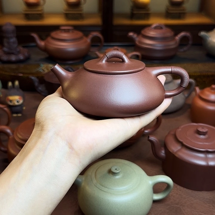 茶壶紫砂线瓢壶，底槽清