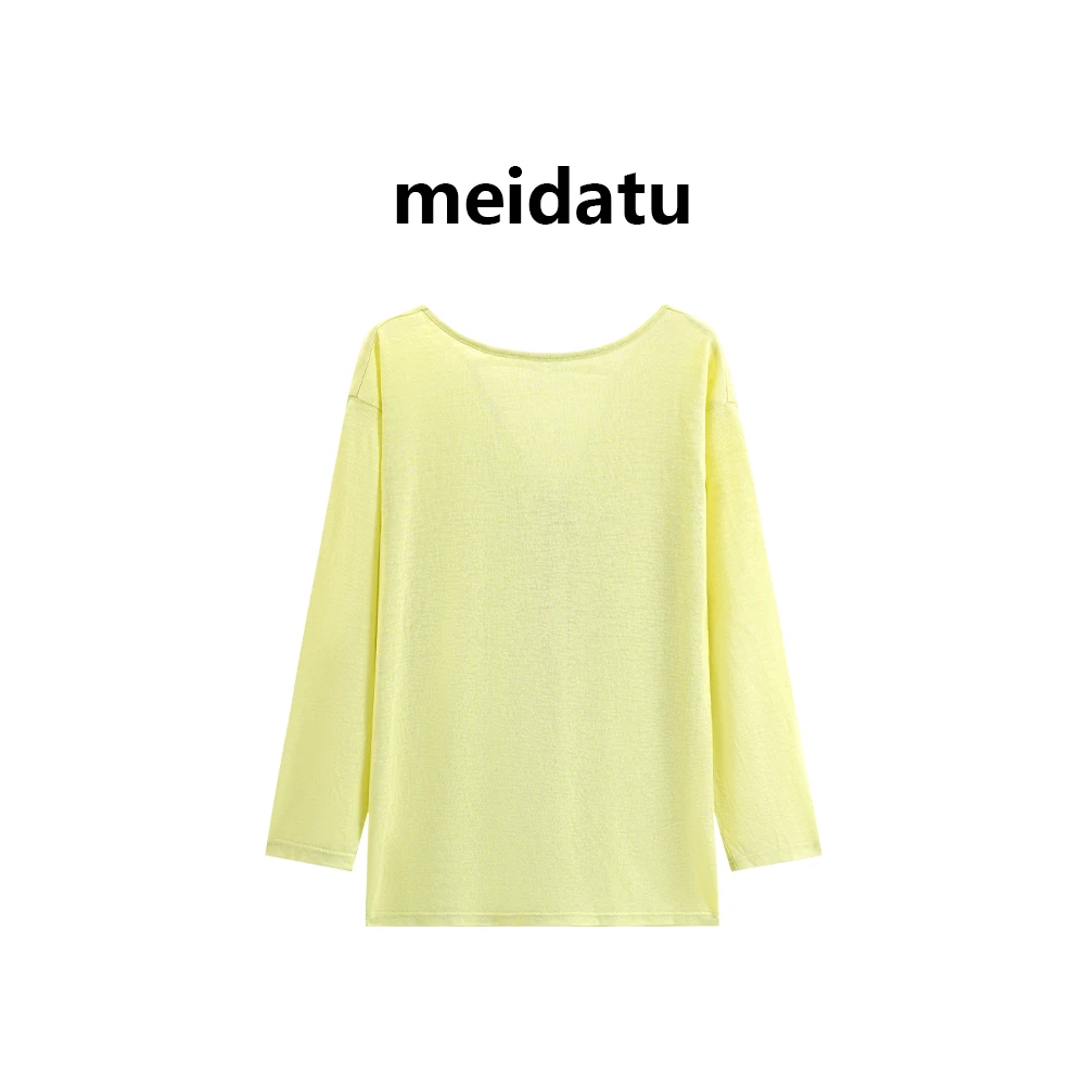 美哒兔（小时光）舒适透气混纺扭结镂空上衣（小个子版）CK228-5Q