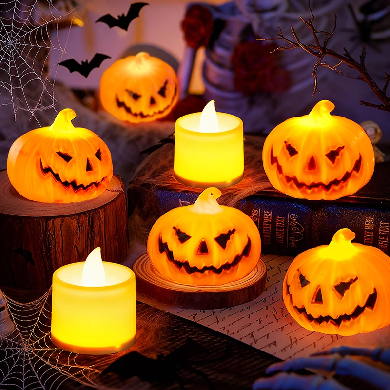 发光南瓜灯2025最新款万圣节装饰布置用品氛围道具蜡烛灯网红玩具