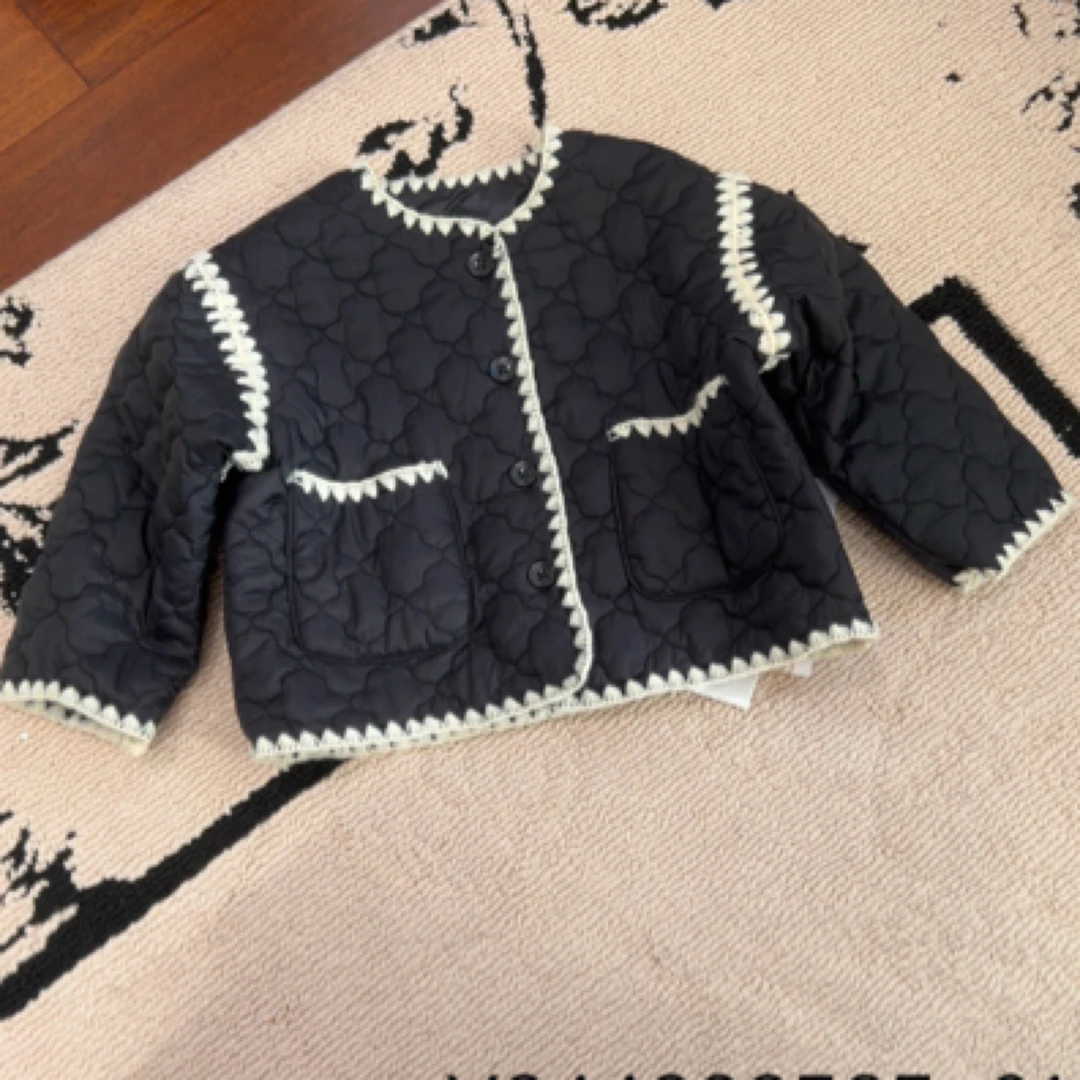 【编号Q238】Y244263525-01-儿童韩系设计感绗棉外套魅影黑-yew