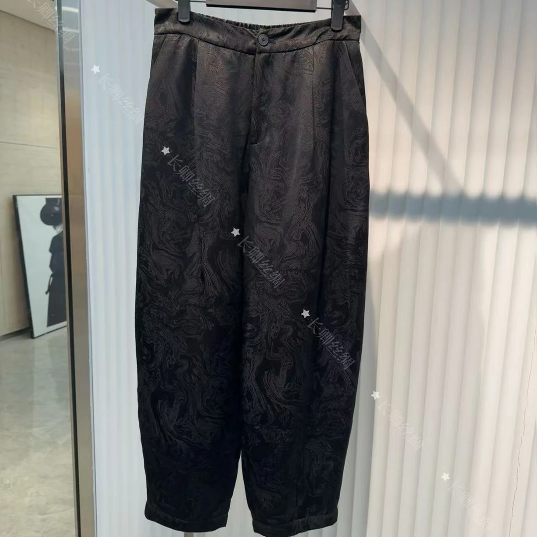 【长安】A新中式国风宽松提花夹棉保暖松紧灯笼裤女FY4120102