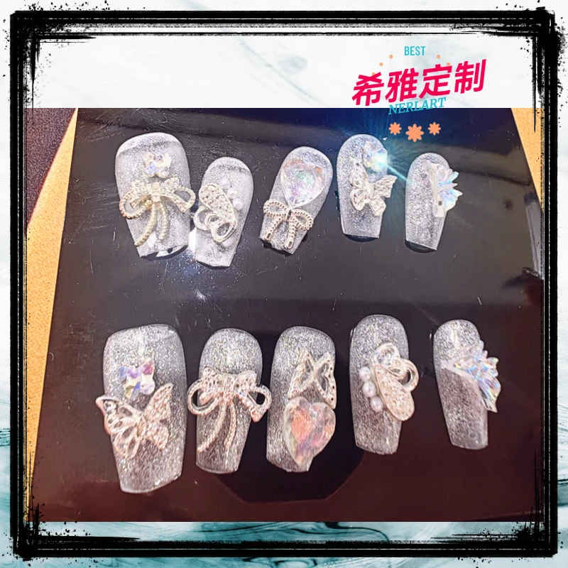 ❥希雅➠气质拿捏高奢重工透明色穿戴甲（M码）